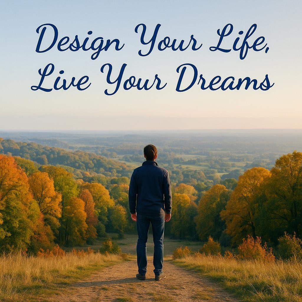 Person standing on a hill, reflecting on a vibrant landscape, symbolizing personal growth and the journey to a fulfilling life.