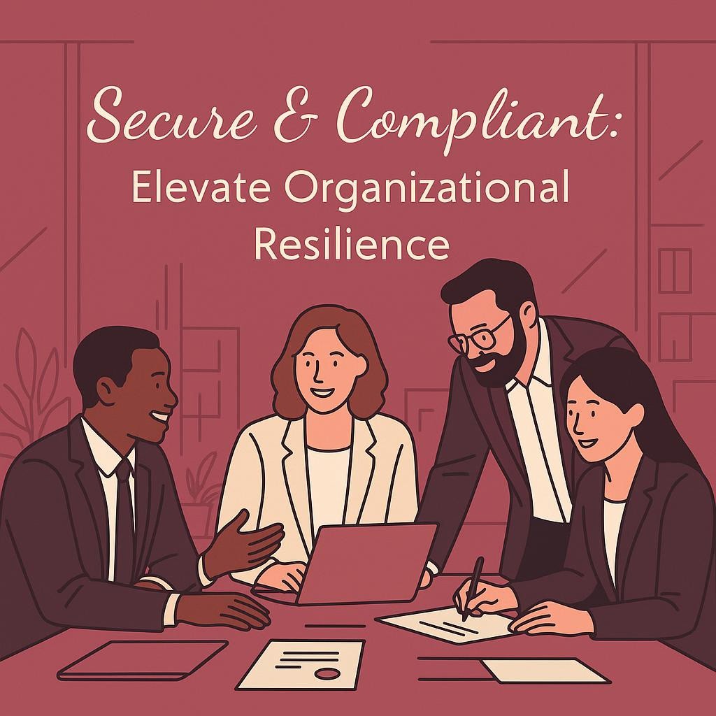 Business professionals working together in a modern office to enhance security and compliance through audits.