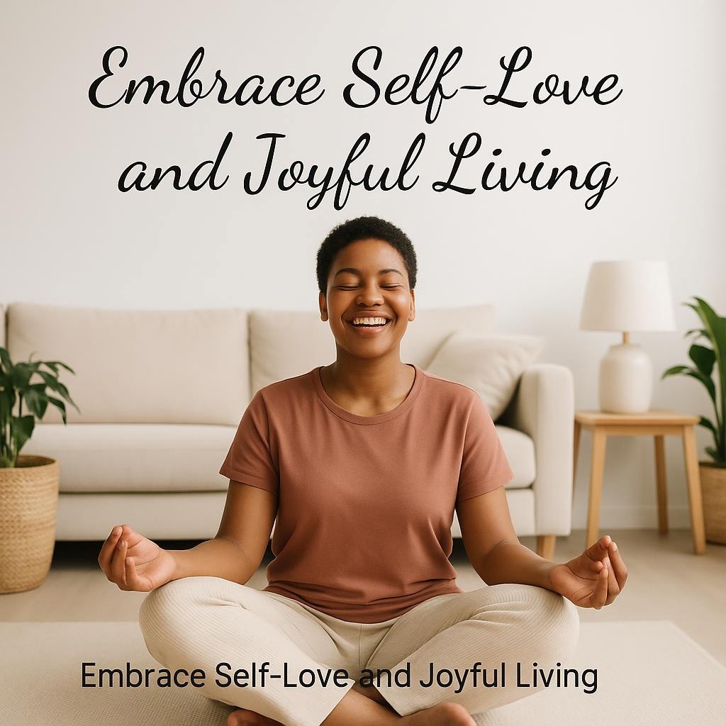 Individual practicing mindfulness in a peaceful home setting, symbolizing self-love and personal growth.