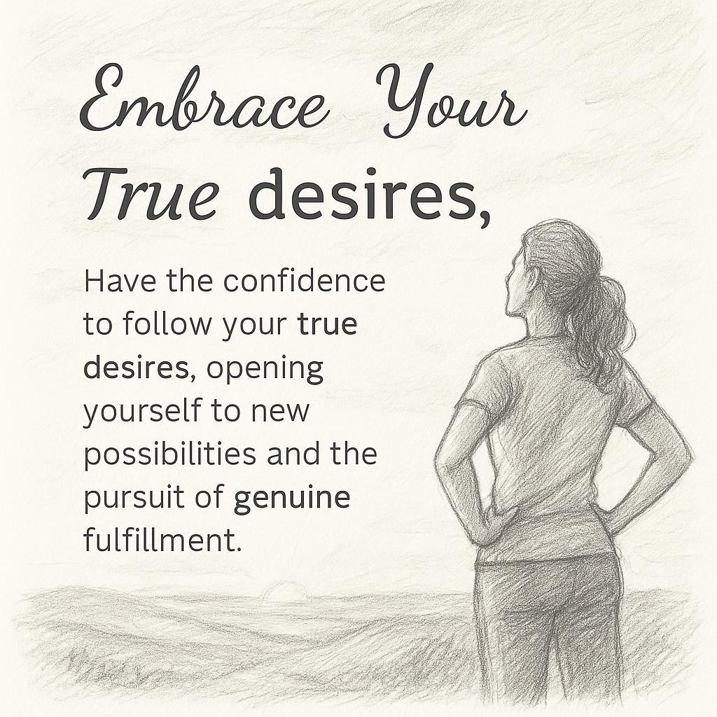 A person gazing towards a bright horizon in a sketch, illustrating the concept of embracing personal desires for authentic success.