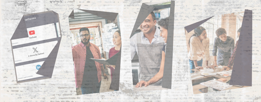 A clean, modern graphic showing charts, notes, and interview clips representing ongoing customer research and case studies conducted by Inkflare to understand user needs and emerging market trends.