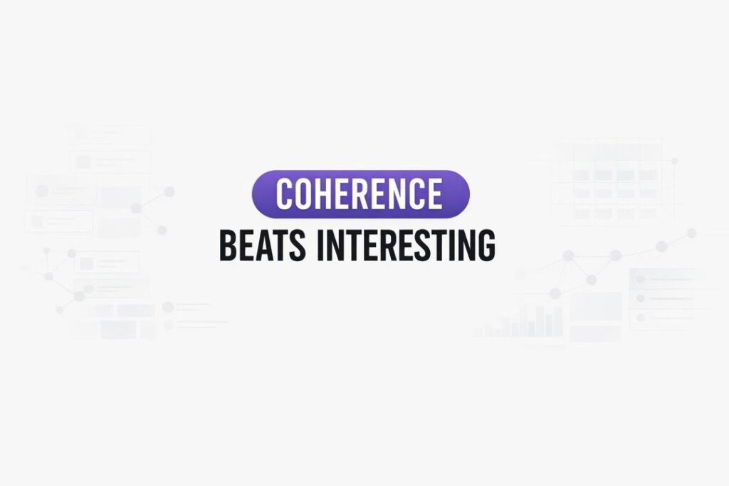 Abstract split graphic contrasting scattered spikes with a coherent repeating network of connected nodes.