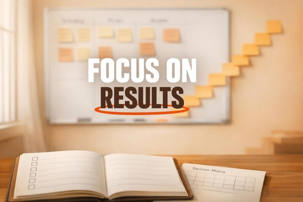 Minimal workspace scene symbolizing a two-week purpose sprint and a practical execution system.