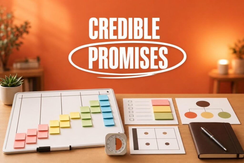 Kanban board with limited sticky notes beside a capacity board and simple metric tracking tools.